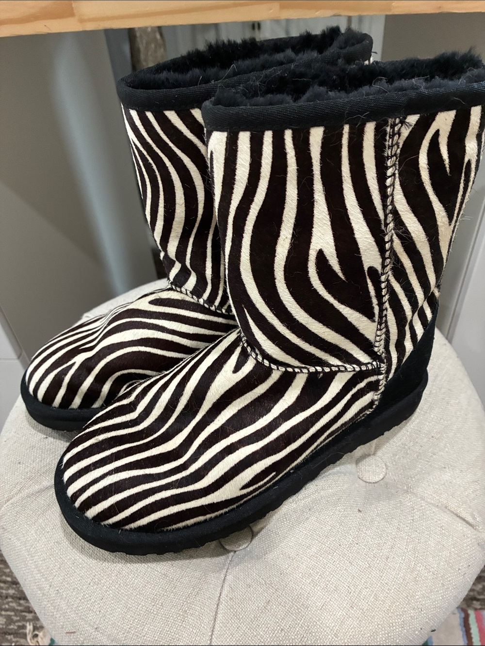 NWOT UGGS zebra print boots